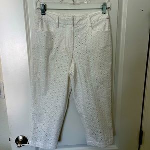 Very cute white eyelet pedal pushers pants. Never worn
